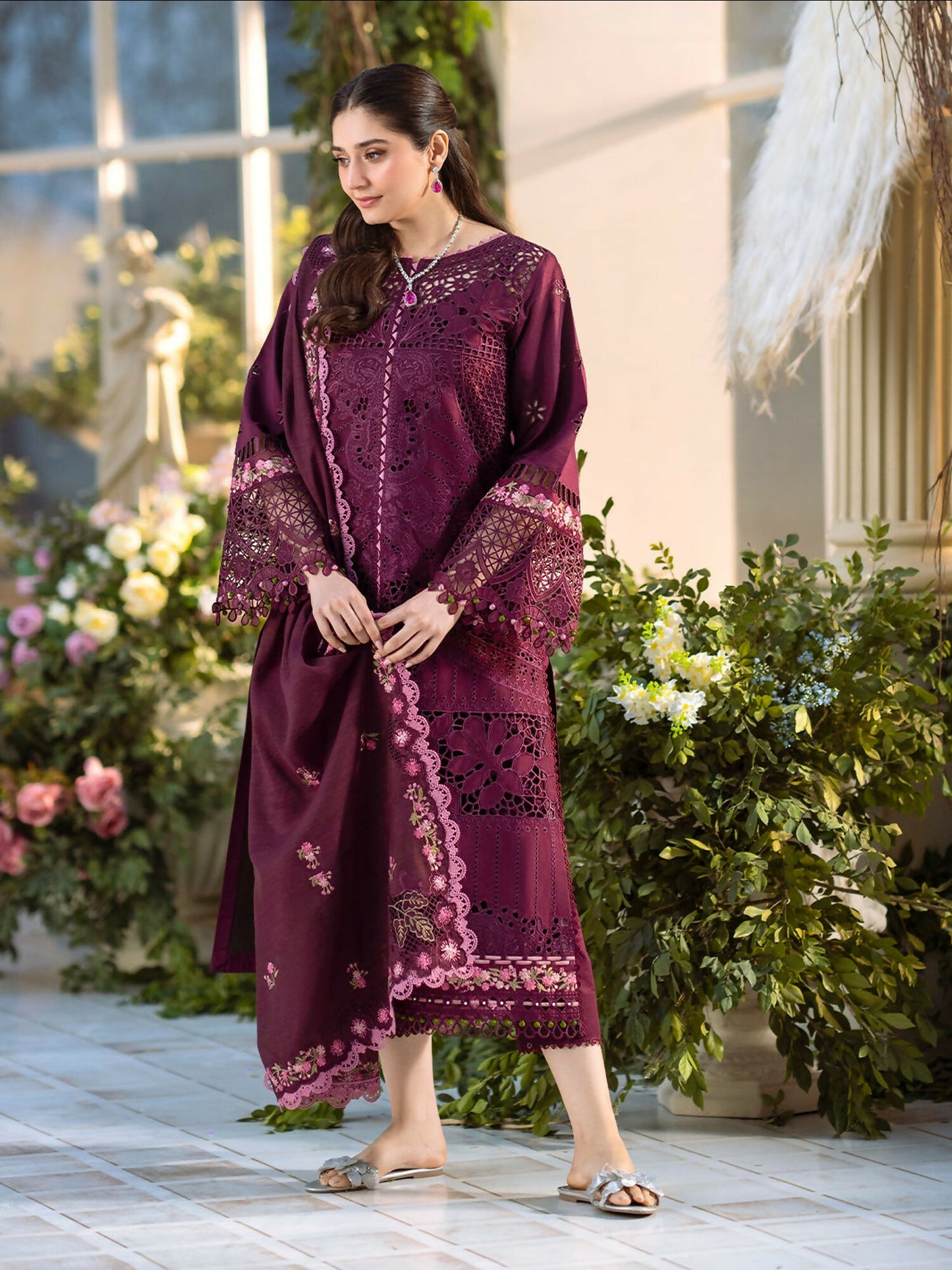 Binilyas Freesia Lawn Embroidered Stitched 3-Piece Suit-106-A