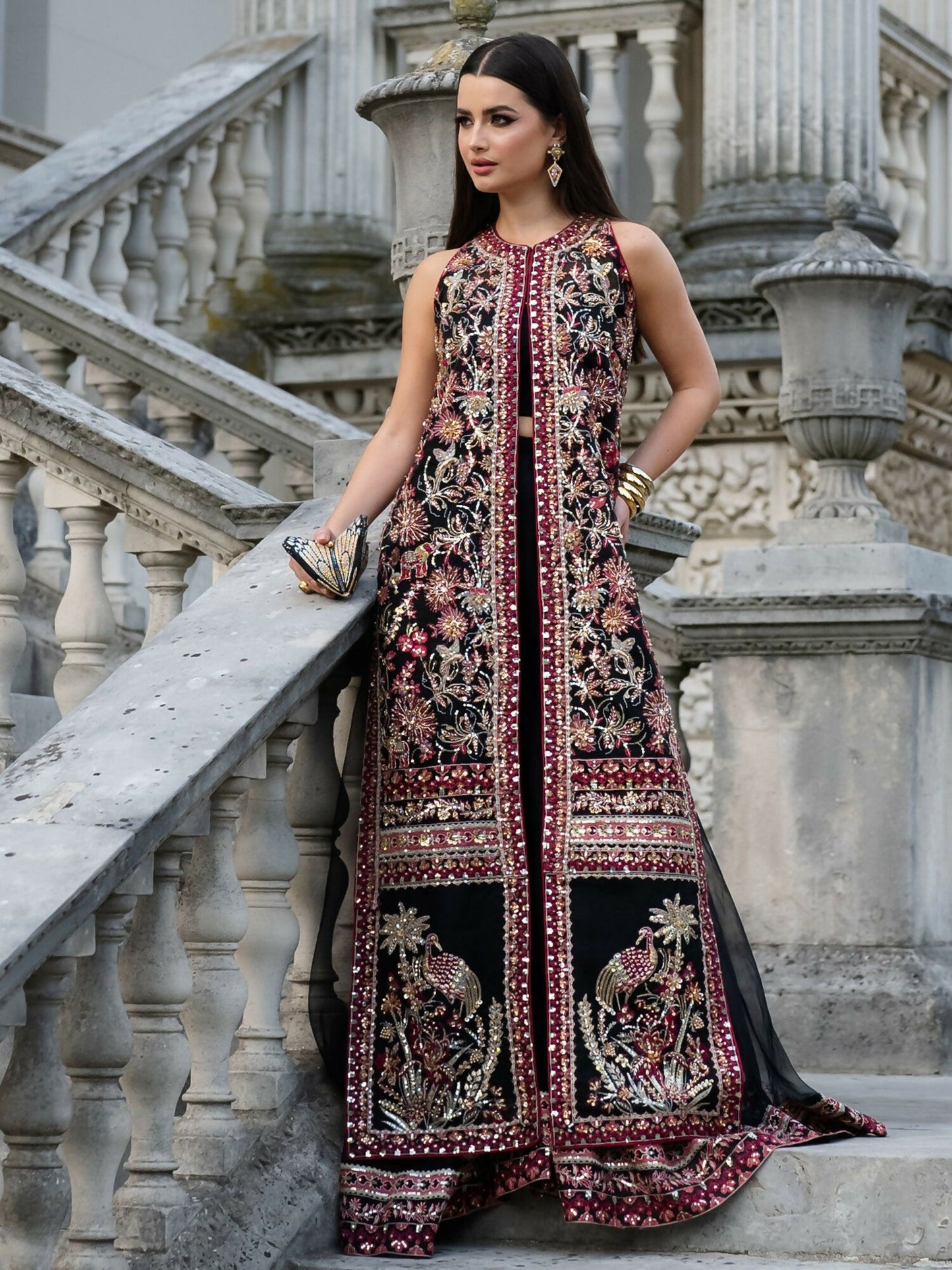 Shiza Hassan Lillian Wedding Formals Organza Embellished Stitched 3-Piece Suit-Talia