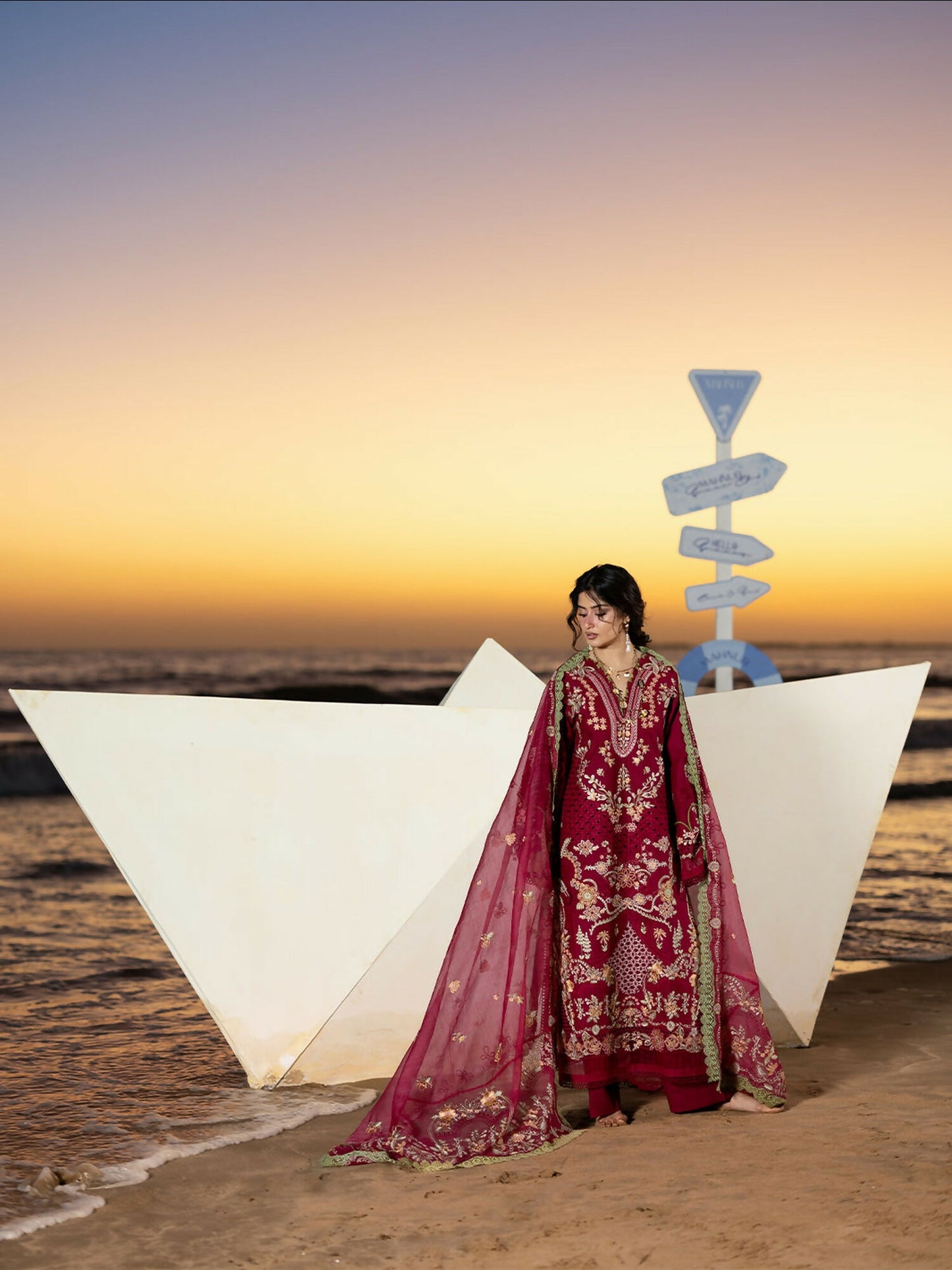 Mahnur Sirene Luxury Lawn'26 Embroidered Unstitched 3-Piece Suit-S-09