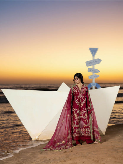 Mahnur Sirene Luxury Lawn'26 Embroidered Unstitched 3-Piece Suit-S-09