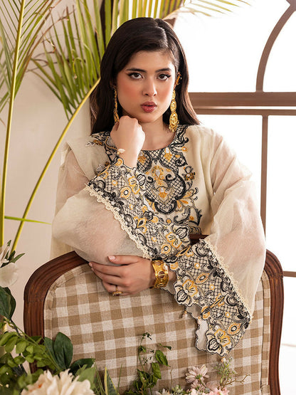 Shurooq L’amore Khaddi Net Embroidered Stitched 3-Piece Suit-Beatrice