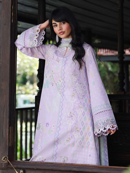 Qalamkar Qprints Lawn'26 Embroidered Unstitched 3-Piece Suit-AX-03-(B)-Fiona