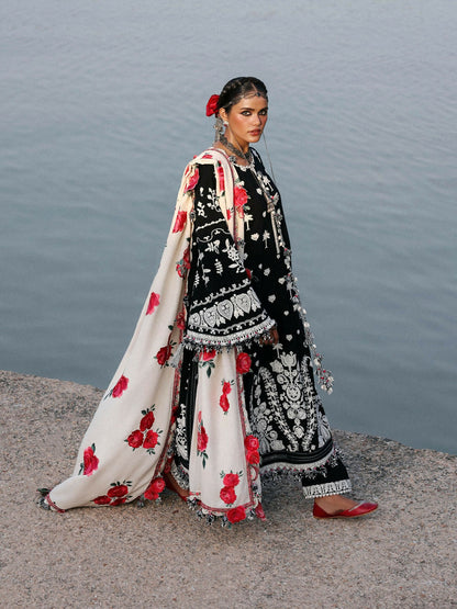 Hussain Rehar Karandi'25 Embroidered Unstitched 3-Piece-Rose