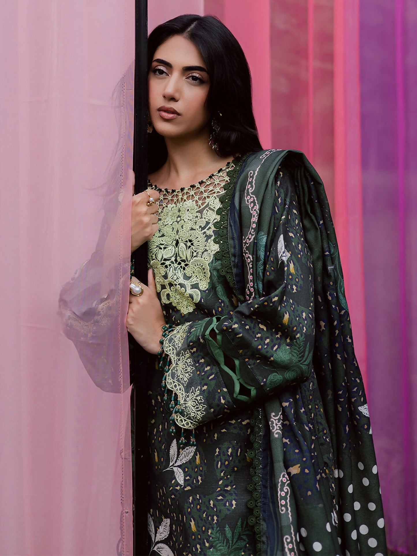 Parishay Rang e Sarma Khaddar Embroidered Stitched 3-Piece Suit-SAR-10