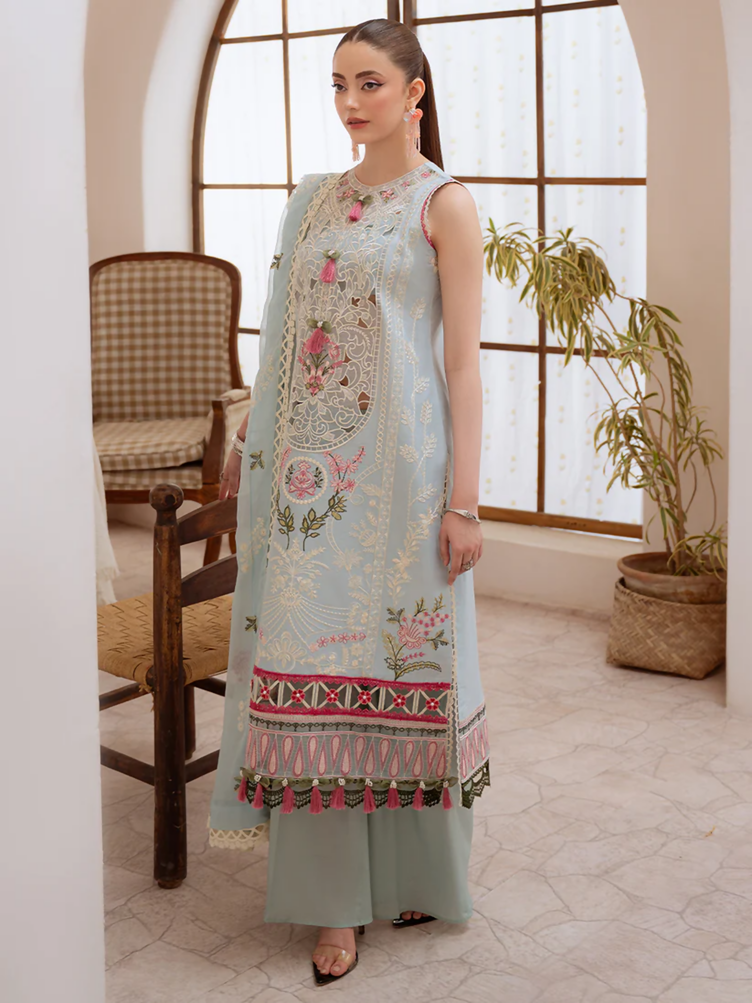 Mahnur Shanaya Lawn Embroidered Unstitched 3-Piece Suit-SN-02