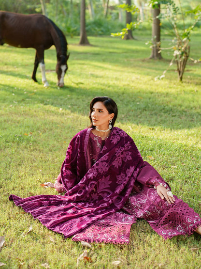 Parishay Panache Winter Corduroy Embroidered Unstitched 3-Piece Suit-PNE-04