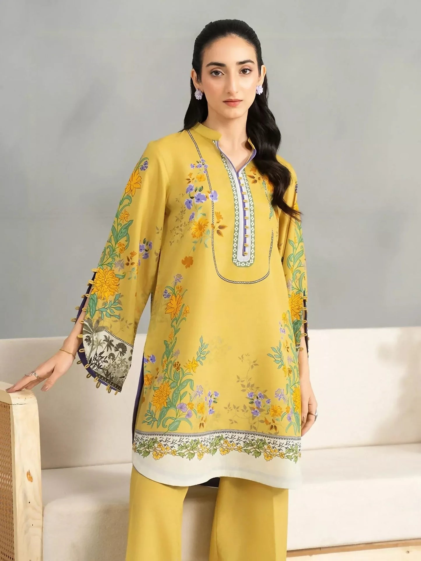 Panache Apparel Dear Summer Silk Lawn Printed Co-Ord Set-Sunpetal