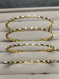 H&A Jewellery One Carat Silver Rhodium-Plated Bangles with Semi-Precious Stones