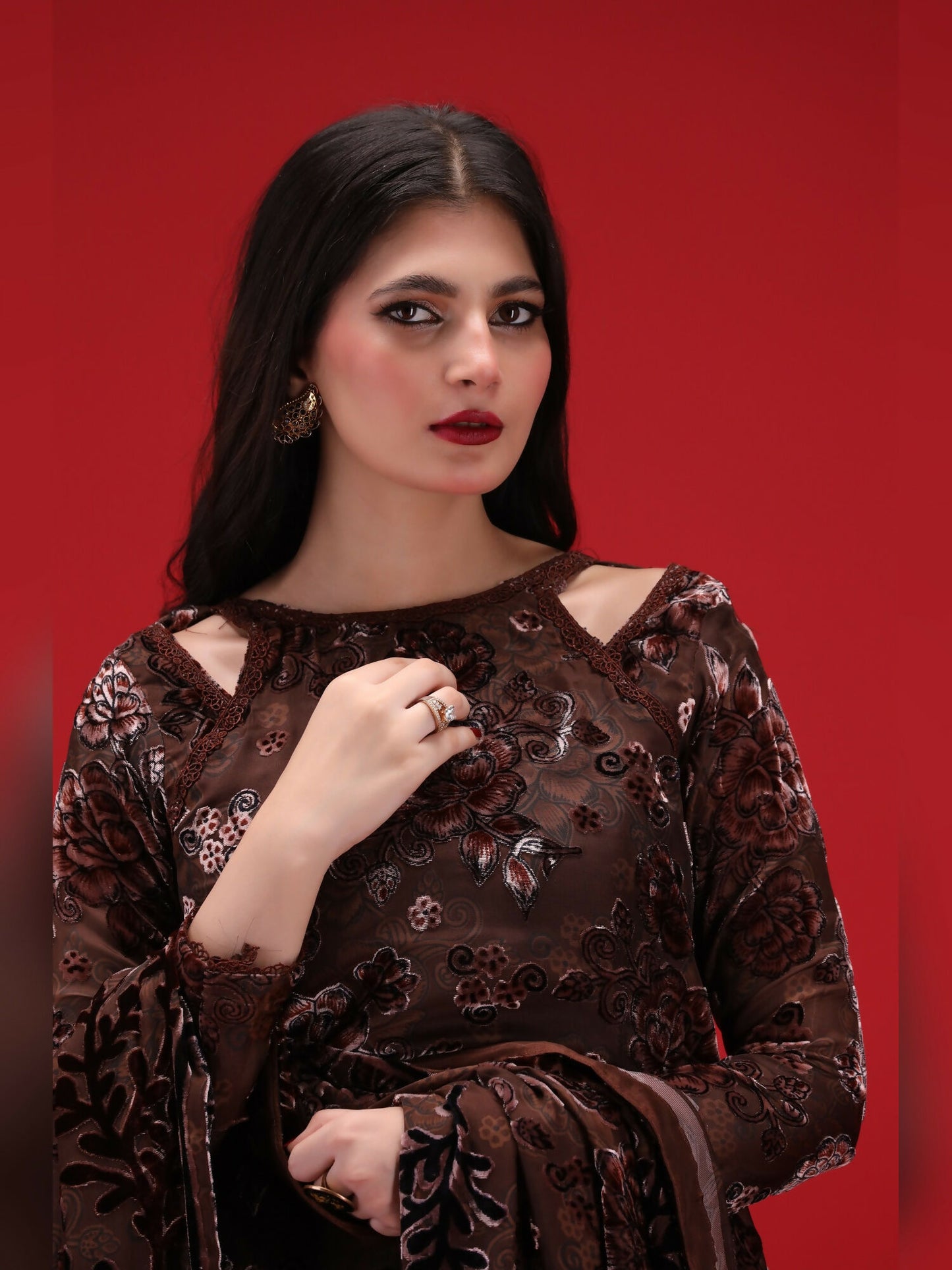 Noori Palachi Embossed Printed Unstitched 3-Piece Suit