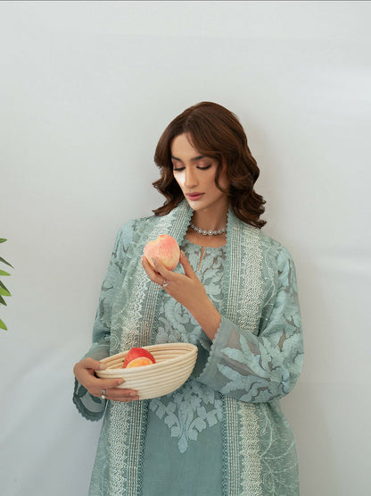 Mahnur Sera Pret'26 Net Embroidered Unstitched 3-Piece Suit-SP-03