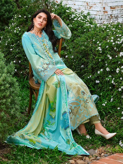 Mushq A Moi Luxury Lawn Embroidered Unstitched 3-Piece Suit-Whispering Winds