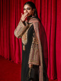 Hussain Rehar The Guestlist Raw Silk Embellished Stitched 3-Piece Suit-Stygian