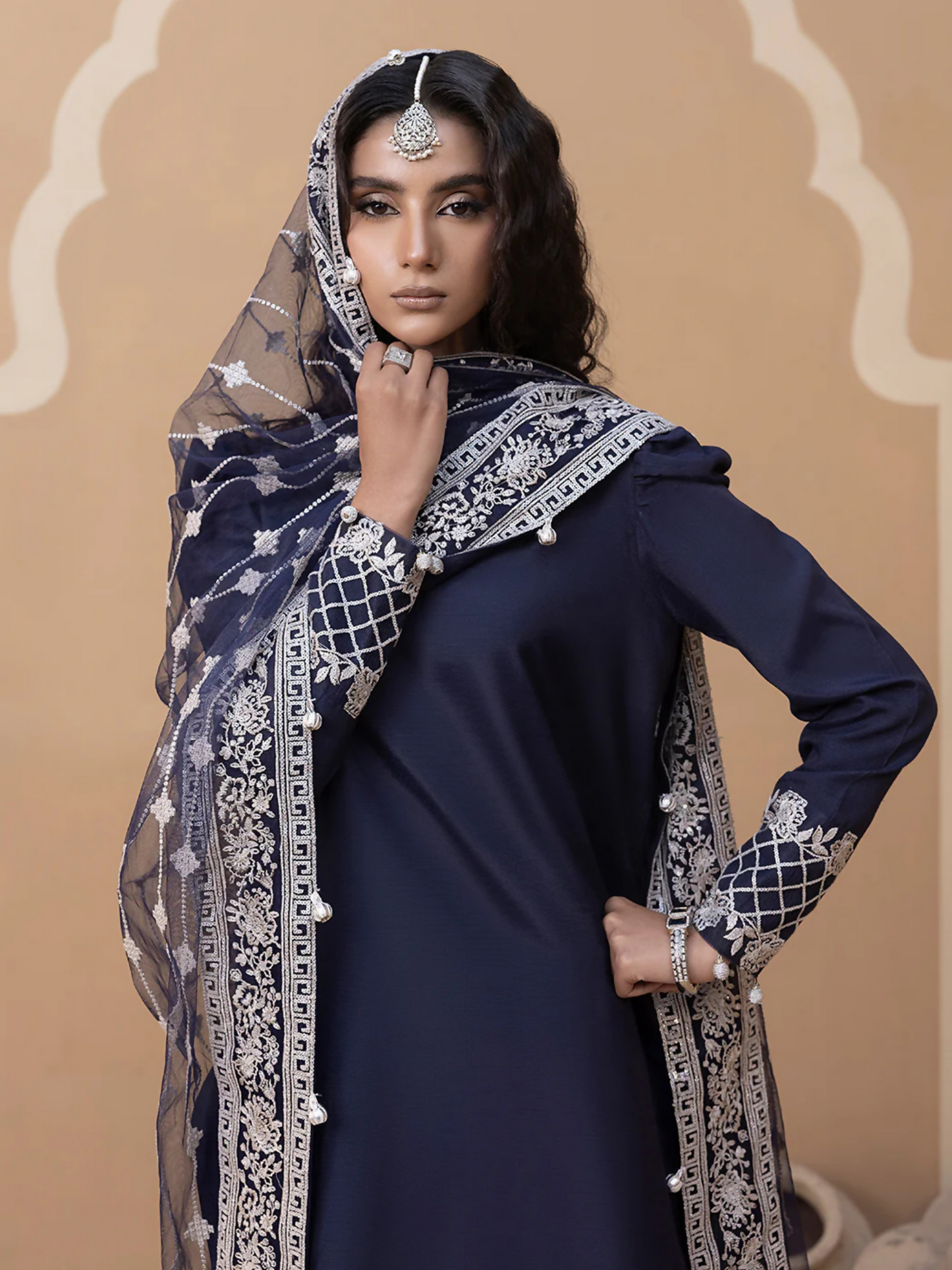 Hemstitch Raw Silk Embroidered Stitched 3-Piece-Suit-Khayal