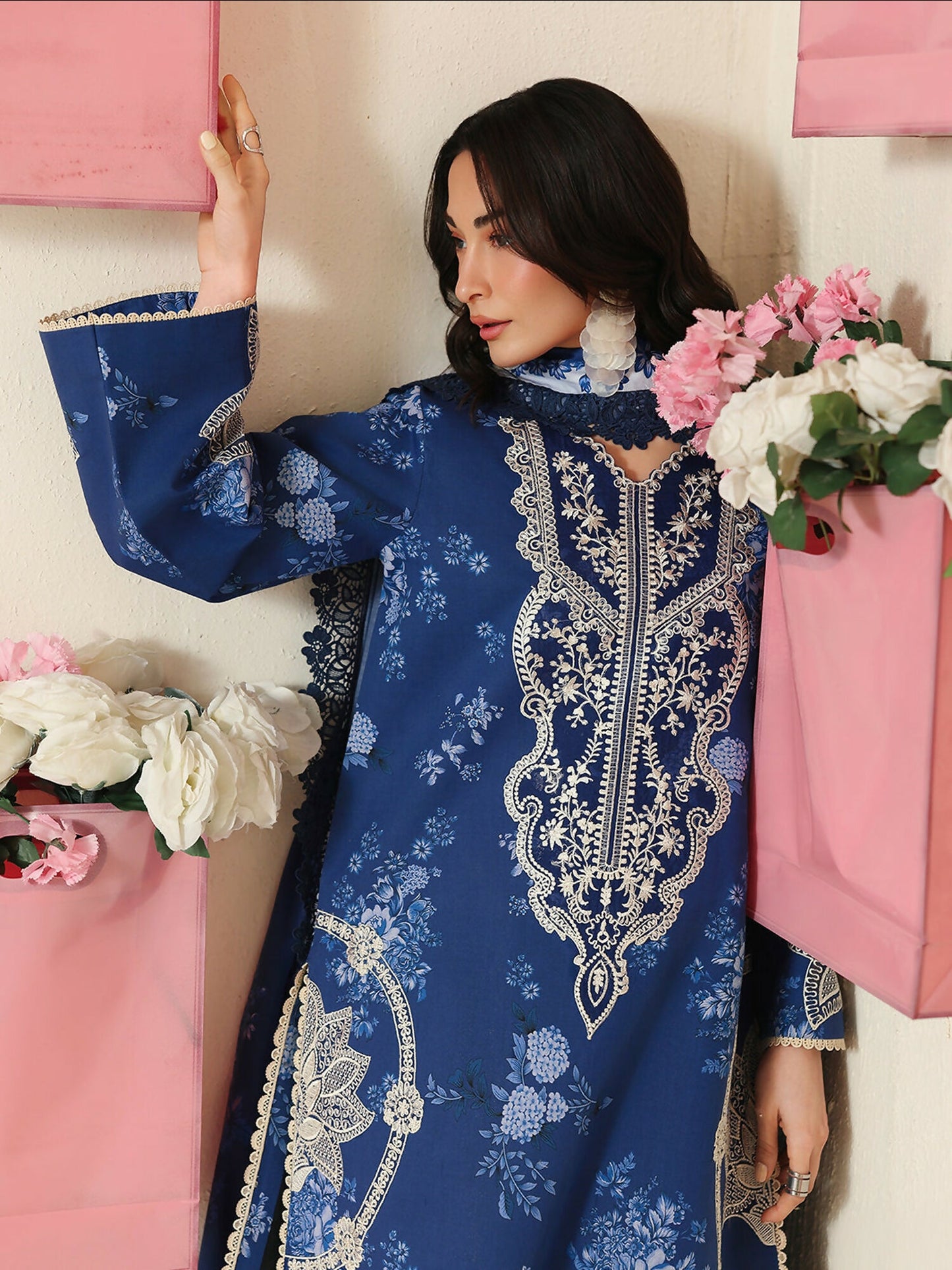 Mahnur Anaya Vol.2 Lawn Embroidered Stitched 3-Piece Suit-AN-2-03-Blue