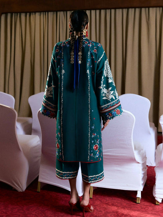 Jugnu by Hussain Rehar Summer Pret'25 Edit III Cotton Embroidered 2-Piece Suit-Tanav