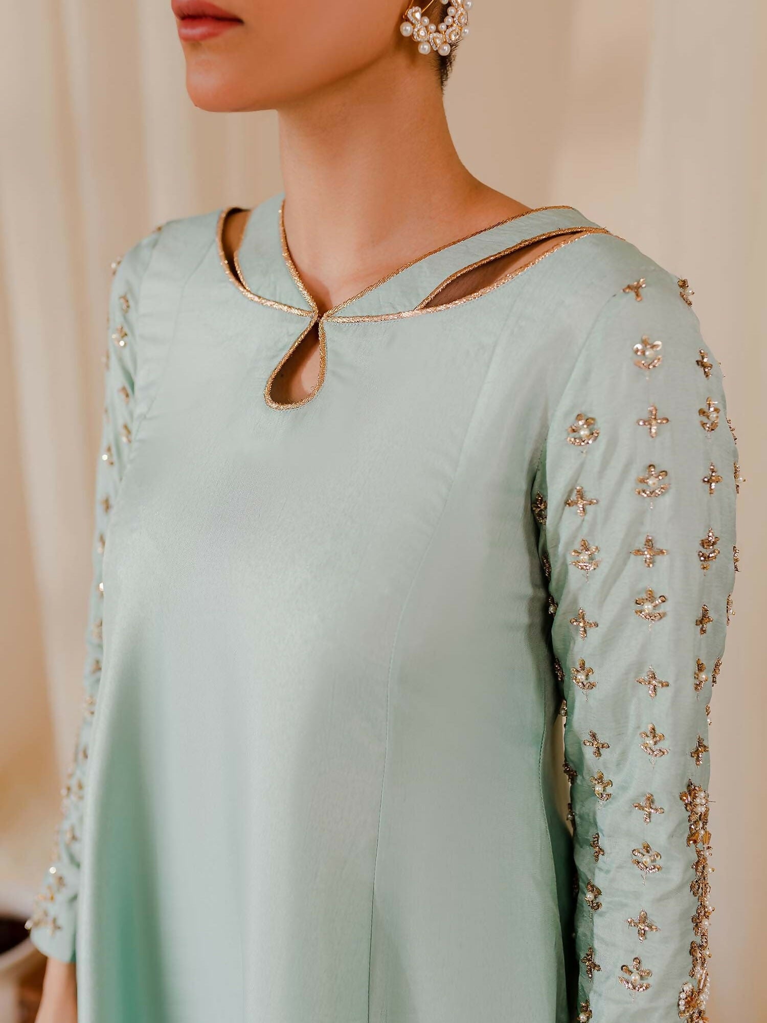 Allure By IH Raw Silk Embellished Stitched 3-Piece Suit-Madonna