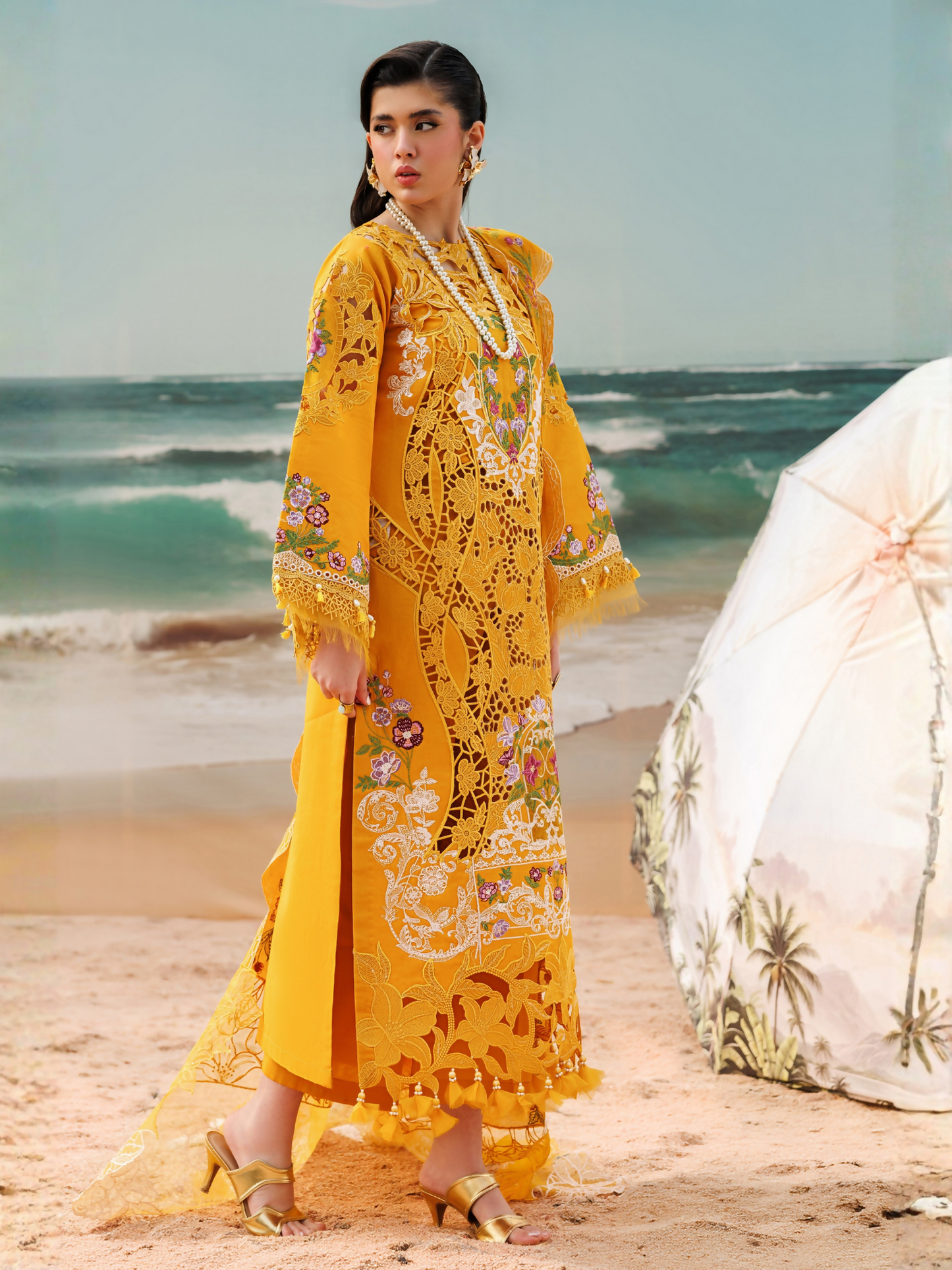 Parishay Monaco Luxury Lawn'26 Embroidered Unstitched 3-Piece Suit-MN-08