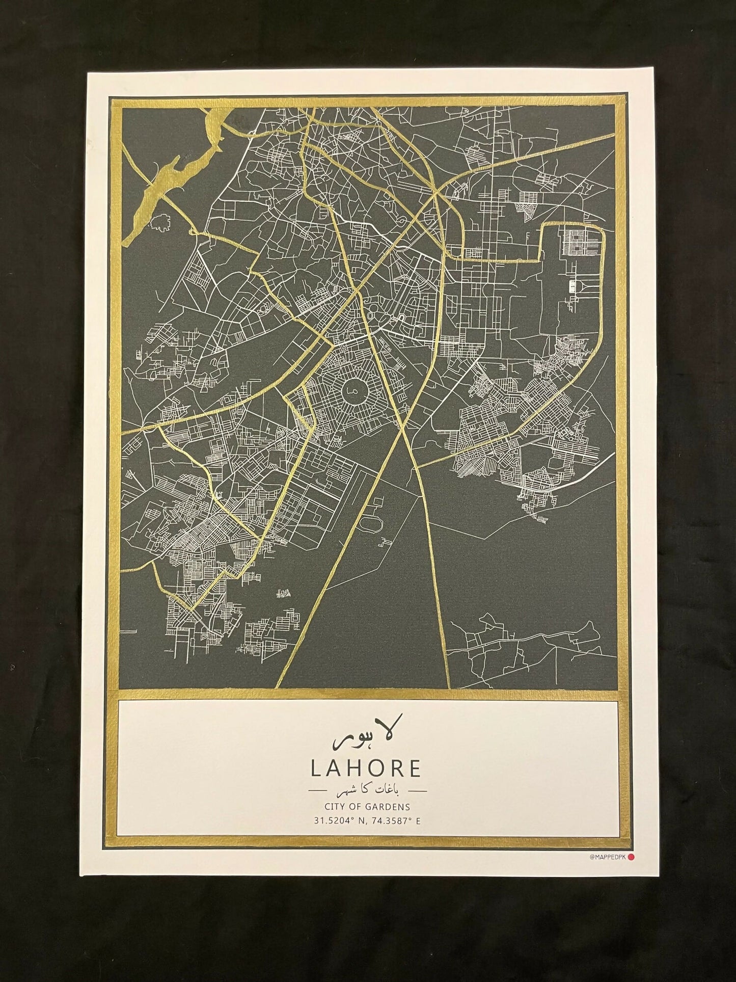 MappedPK Lahore Hand Painted Map