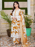 MH Cloth House Cotton Lawn Embroidered Stitched 3-Piece Suit-Hooriyah