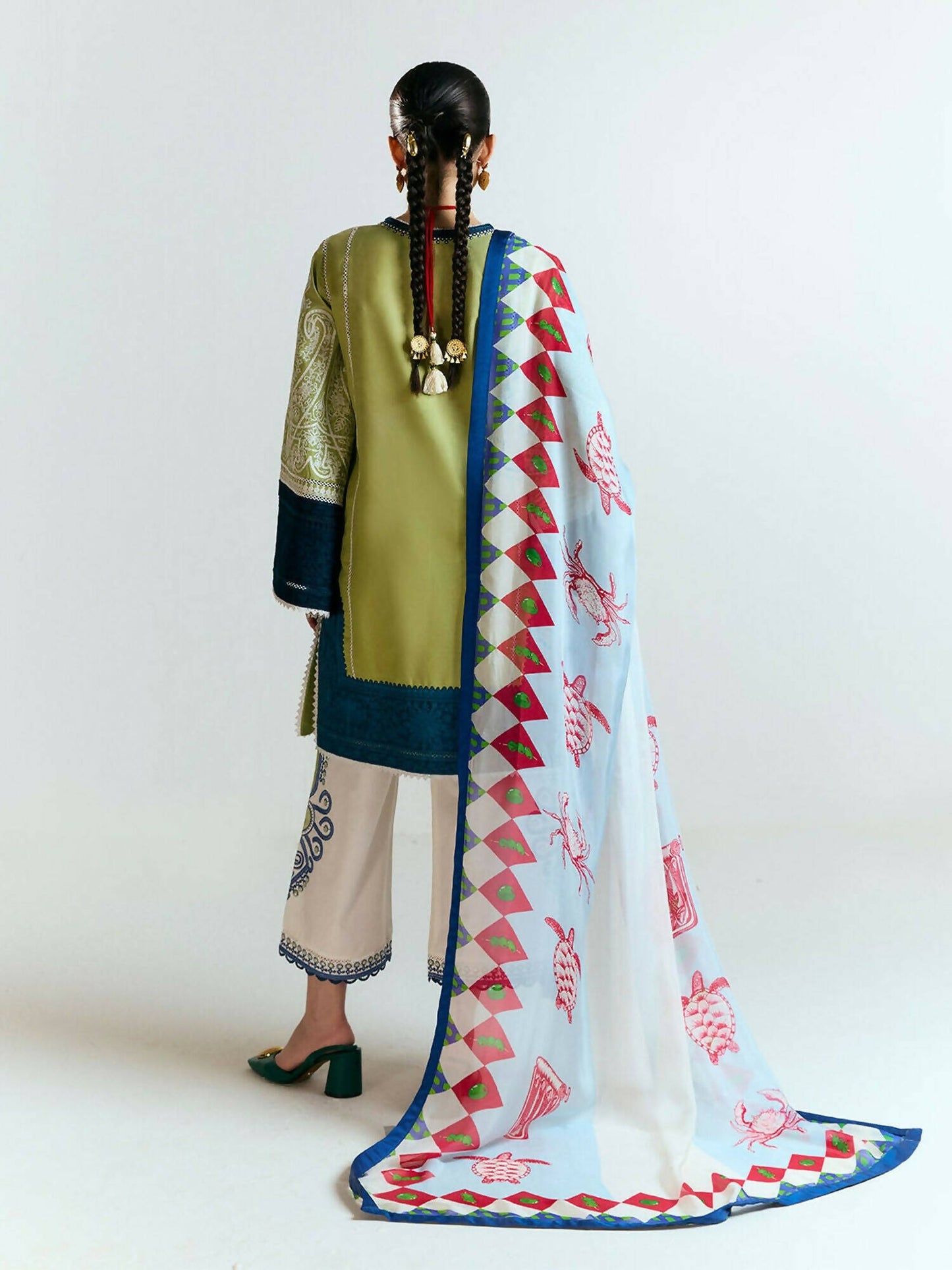 Jugnu by Hussain Rehar SS'25 Edit II Cotton Embroidered Unstitched 3-Piece Suit-Bia