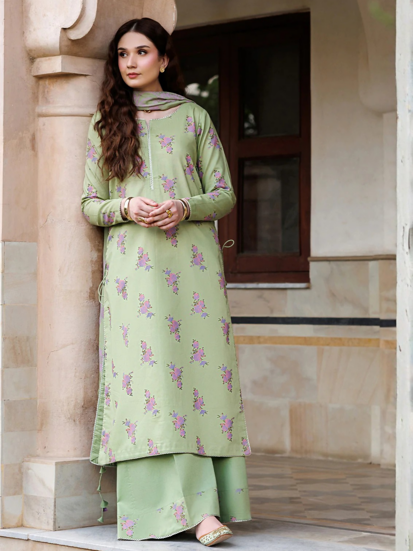 Green Panache Apparel Noor Mahal Cotton Printed Stitched Suit-Rehmaaz