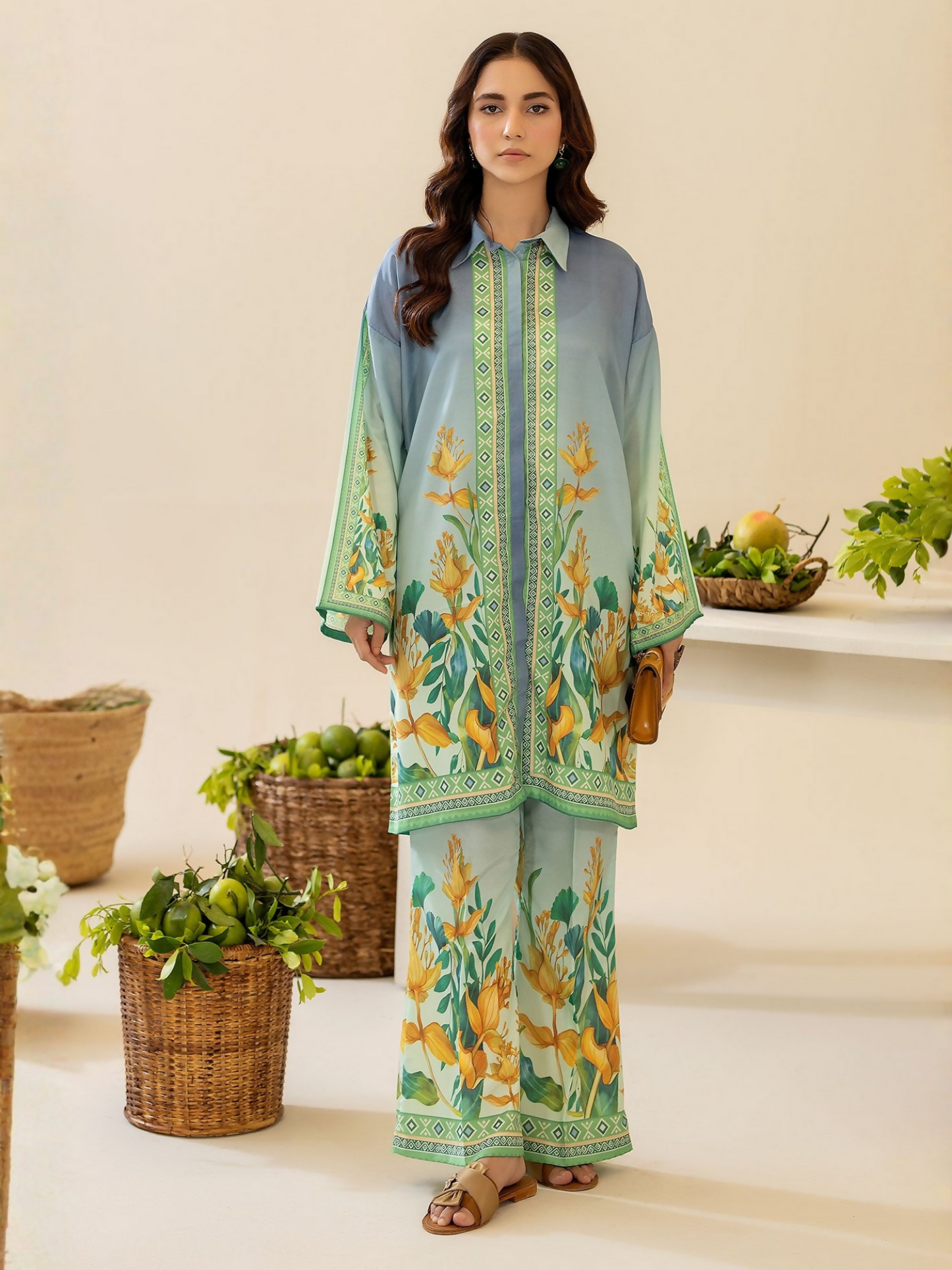 Panache Apparel Crepe De Luxe Crepe Printed Co-Ord Set-Xyra