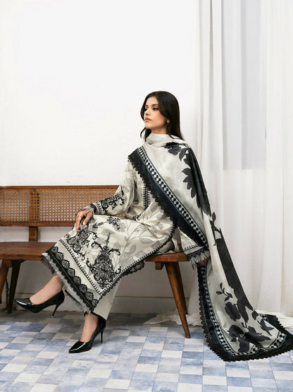 Binilyas Viscose Embroidered Unstitched 3-Piece Suit-73-B