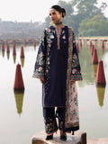 Jugnu By Hussain Rehar Khaddar'25 Embroidered Unstitched 3-Piece Suit-Navi
