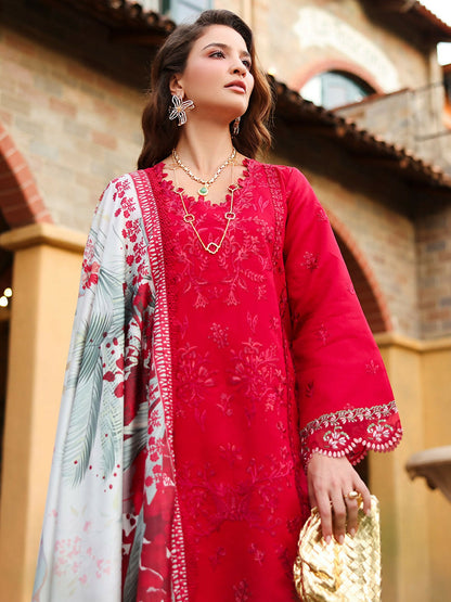 Rang Rasiya Florence Summer Edit'26 Lawn Embroidered Unstitched 3-Piece Suit-Meharmah