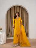 Tehzeeb Libas Linen Embroidered Stitched 3-Piece Suit-Preet