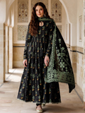 Black Panache Apparel Noor Mahal Cotton Printed Stitched Suit-Roshina
