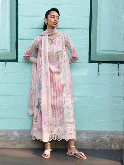 Qalamkar Qprints Lawn'26 Embroidered Unstitched 3-Piece Suit-AX-06-(A)-Elara