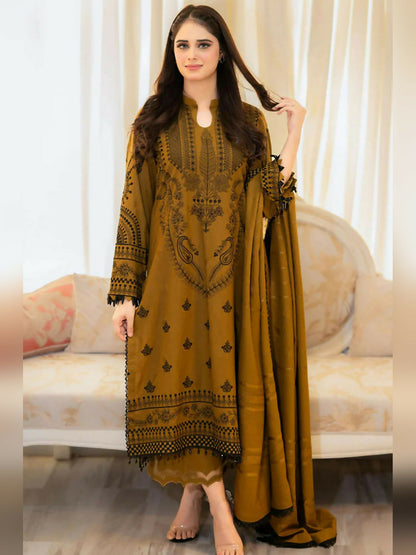 Zeephire Dhanak Embroidered Stitched 3-Piece Suit-Zaitoon