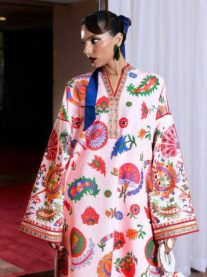 Jugnu by Hussain Rehar Summer Pret'25 Edit III Cotton Embroidered 2-Piece Suit-BARSHA