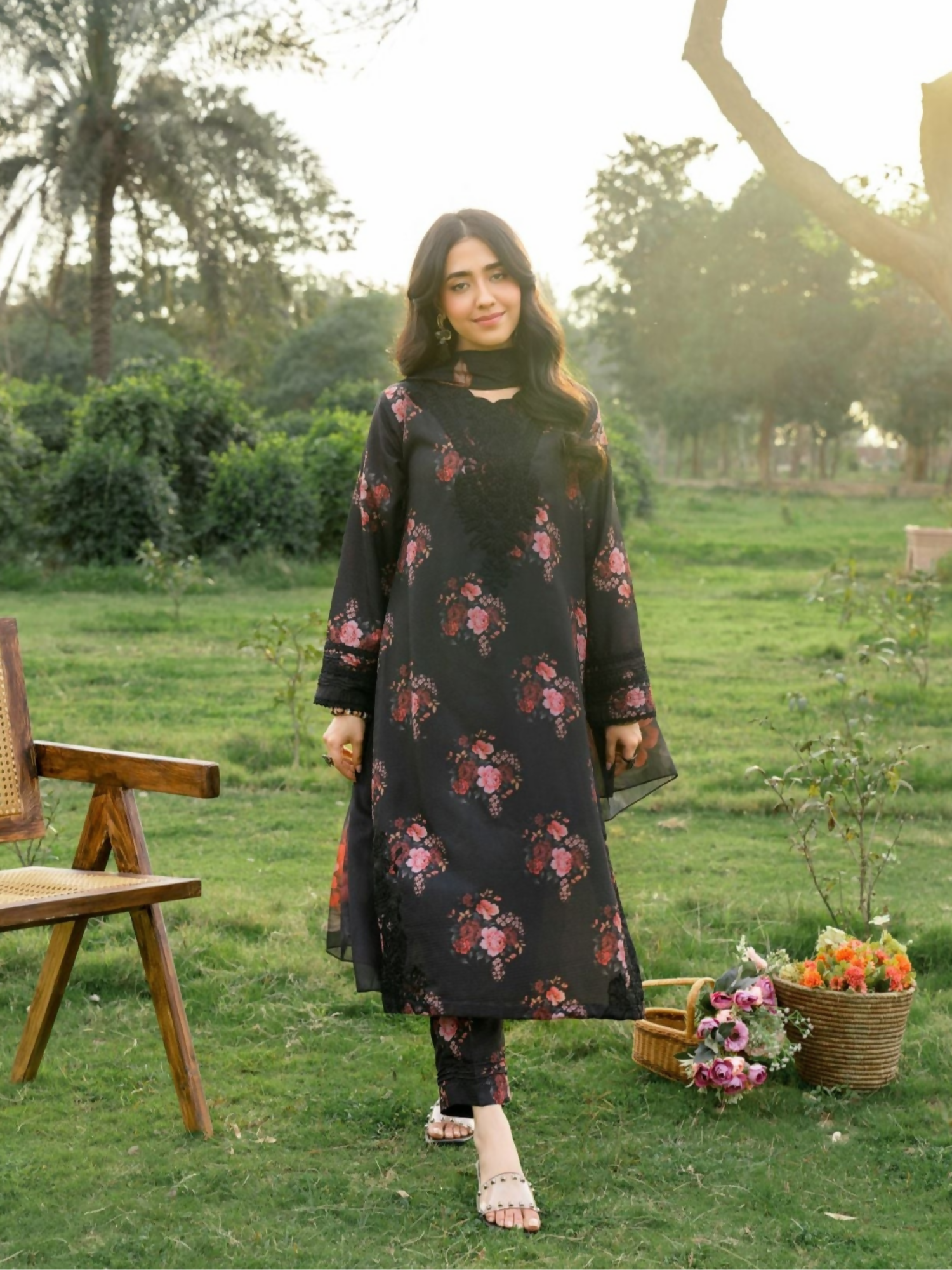 Panache Apparel Serenity Lawn Embroidered Stitched Suit-Nocturne