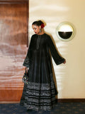 Hussain Rehar The Scent Luxury Pret SS'25 Raw Silk Embellished 3-Piece Suit-Noer