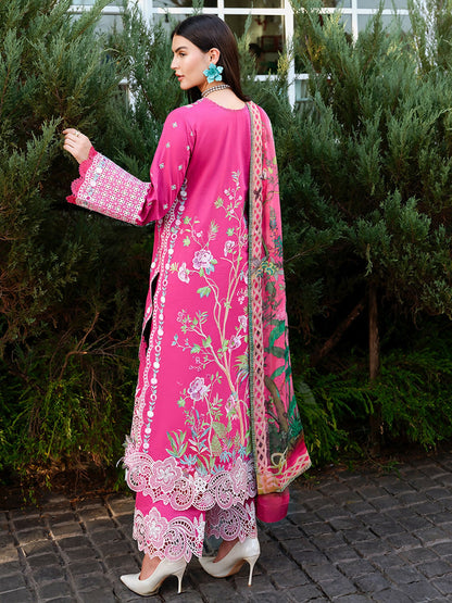Mushq A Moi Luxury Lawn Embroidered Unstitched 3-Piece Suit-Blushing Rose
