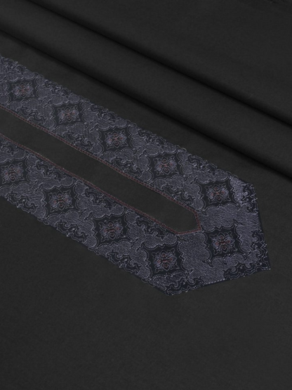 Fabrich Monochrome Edit'26 Wash & Wear Embroidered Unstitched Shalwar Kameez-Black-FAB-9109