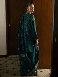Hussain Rehar Basic Not Basic V Raw Silk Embellished Stitched 3-Piece Suit-Verdure