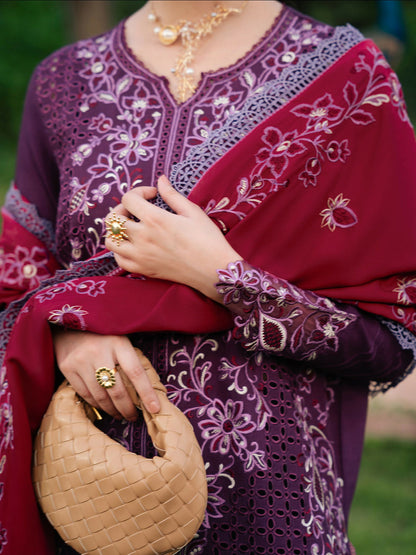 Mahnur Secret Garden Karandi Embroidered Stitched 3-Piece Suit–SG-010