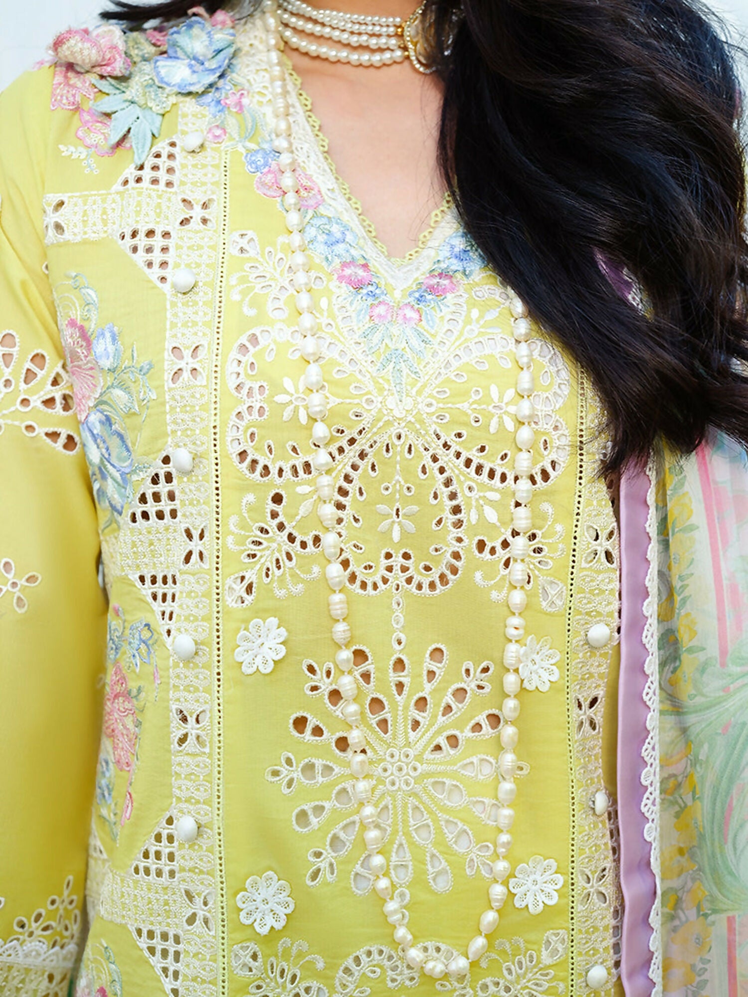 Mushq A Moi Luxury Lawn Embroidered Unstitched 3-Piece Suit-Tender Whisper