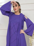 Ruby's Couture Basic Element '25 Georgette Plain Stitched 3-Piece Suit-Asian Blue
