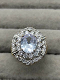 H&A Jewellery 18K Gold Polished Zircon Halo Ring