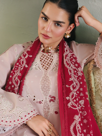 Qalamkar Qline Lawn Drop-1 Embroidered Unstitched 3-Piece Suit-RP-09-Reyna