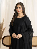 Panache Apparel Monochrome Tales Cotton Lawn Embroidered Stitched Suit-Classic Noir