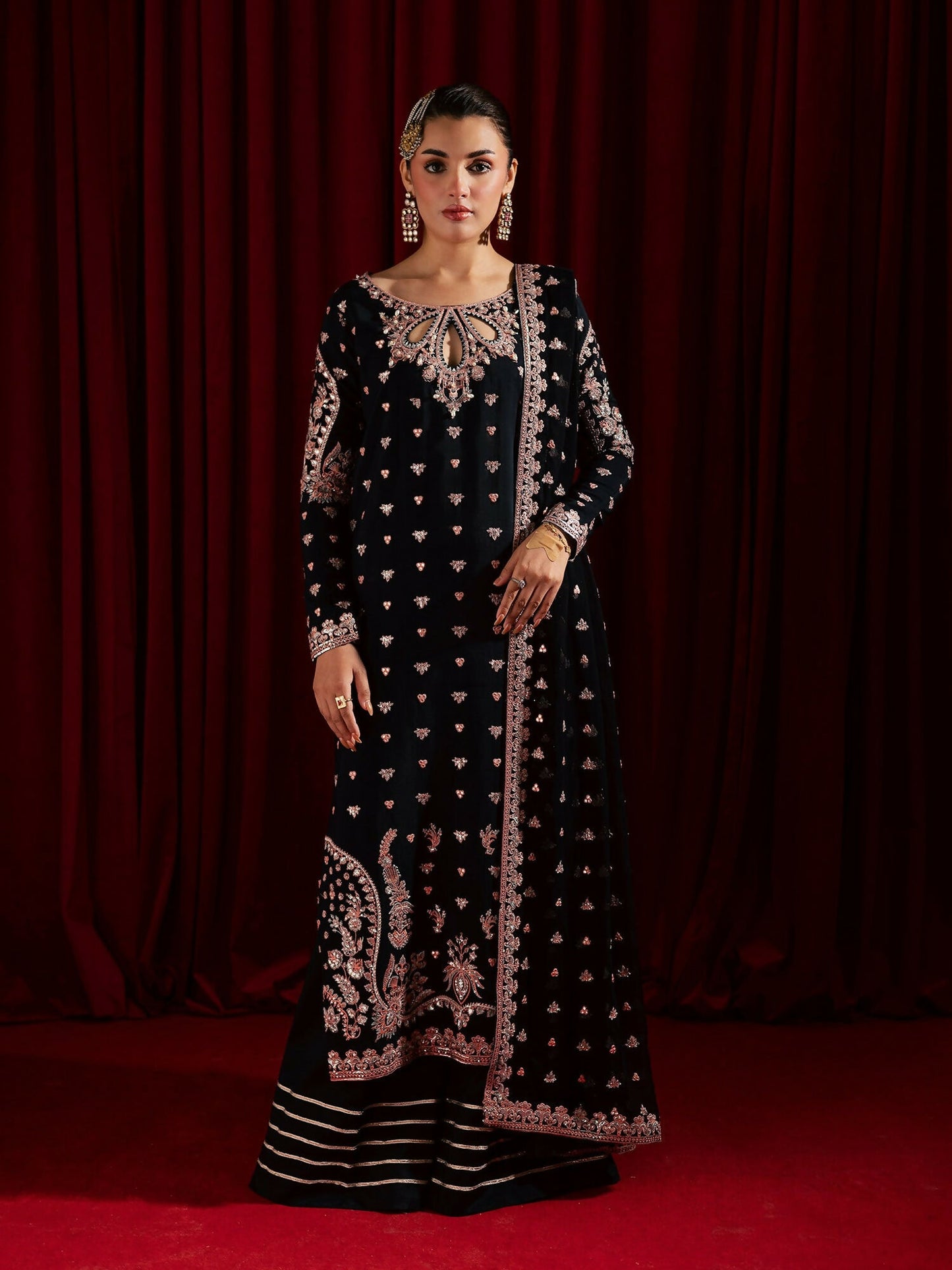 Allure By IH Luxury Pret Raw Silk Embellished Stitched 3-Piece Suit-Mohini