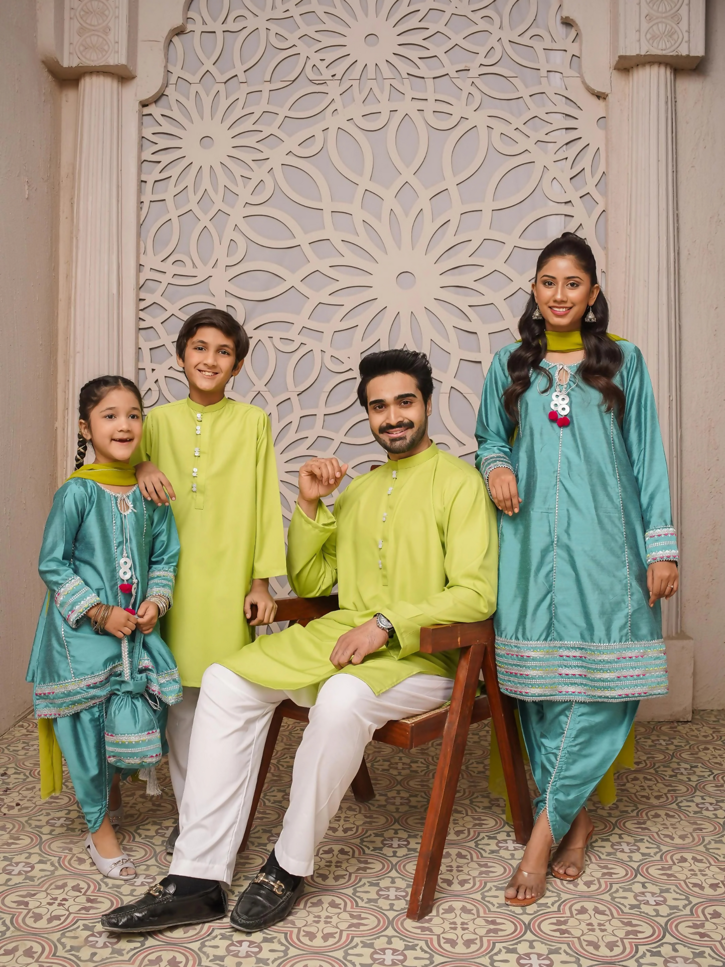 Kidoz Kloset Rang Rasiya Cotton Silk Embroidered Stitched 3-Piece Suit-Ocean Breeze-Women