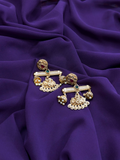Glitter Jewellery Traditional Gold-Toned Earrings with Kundan and Pearl Detailing