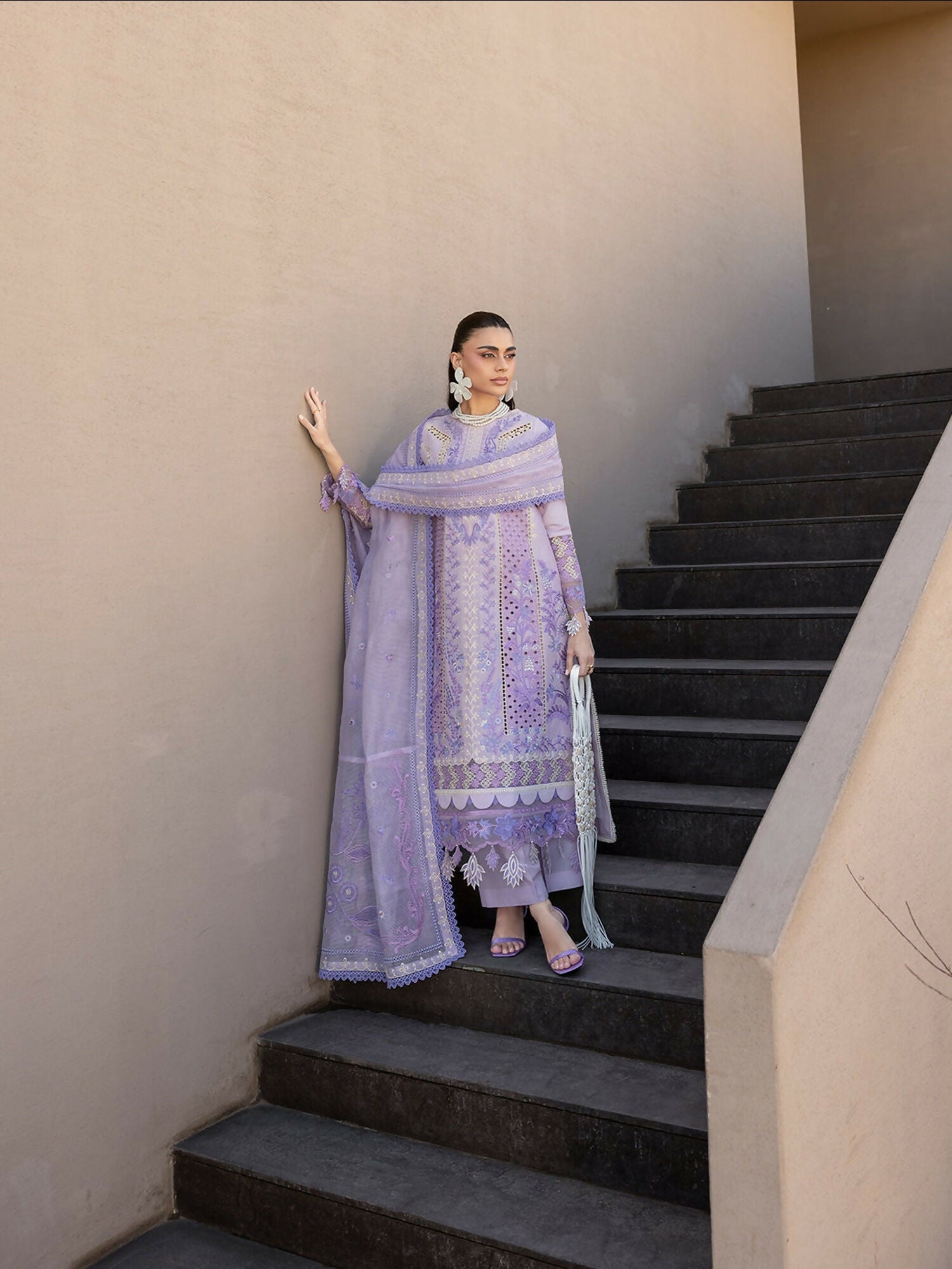 Mahnur Sirene Luxury Lawn'26 Embroidered Stitched 3-Piece Suit-S-07