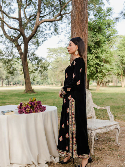 Panache Apparel Velvet Edit Micro Velvet 9000 Embroidered Stitched 3-Piece Suit-Jorah